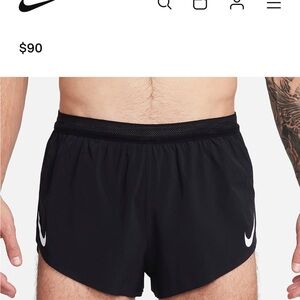 Nike 2inch Split Shorts Aeroswift Black Size M